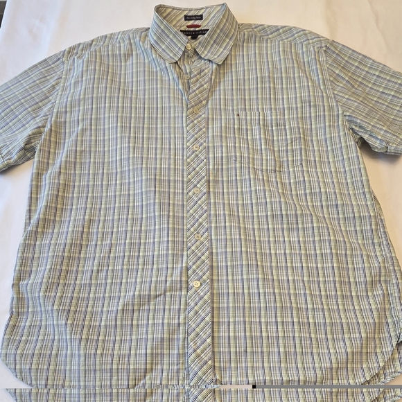 Tommy Hilfiger Men's Striped Shirt - Green and Blue - Picture 3 of 3